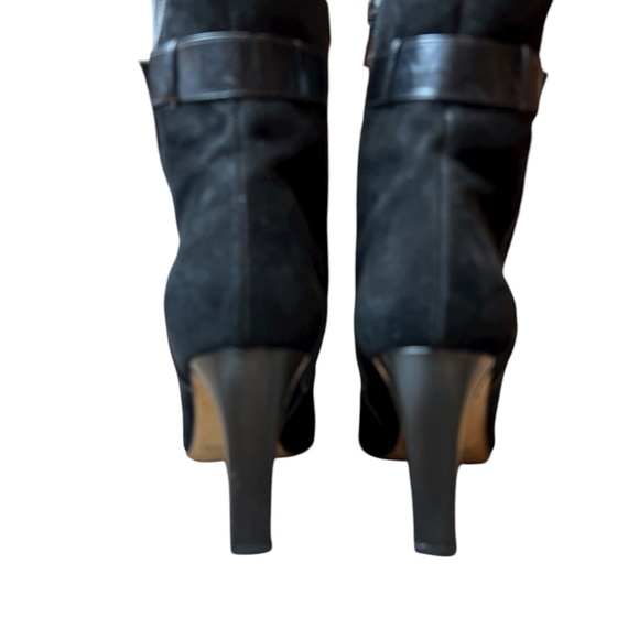 Jimmy Choo authentic Suede Leather Buckle Ankle Heel Black Boots SZ 35.5/ US 5.5 - Picture 4 of 10